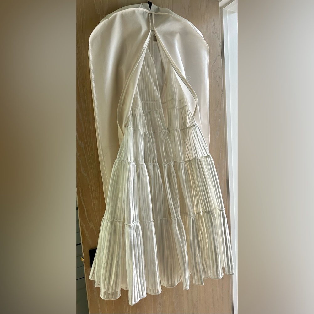 Maje bland structured white dress beautiful fabric MIDI